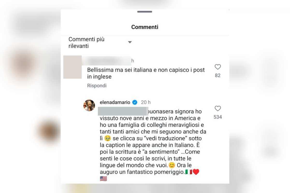 critiche sotto il post di elena d'amario